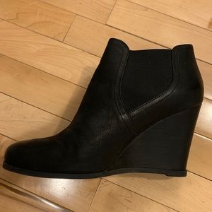 Audrey Brooke Black Wedge Booties